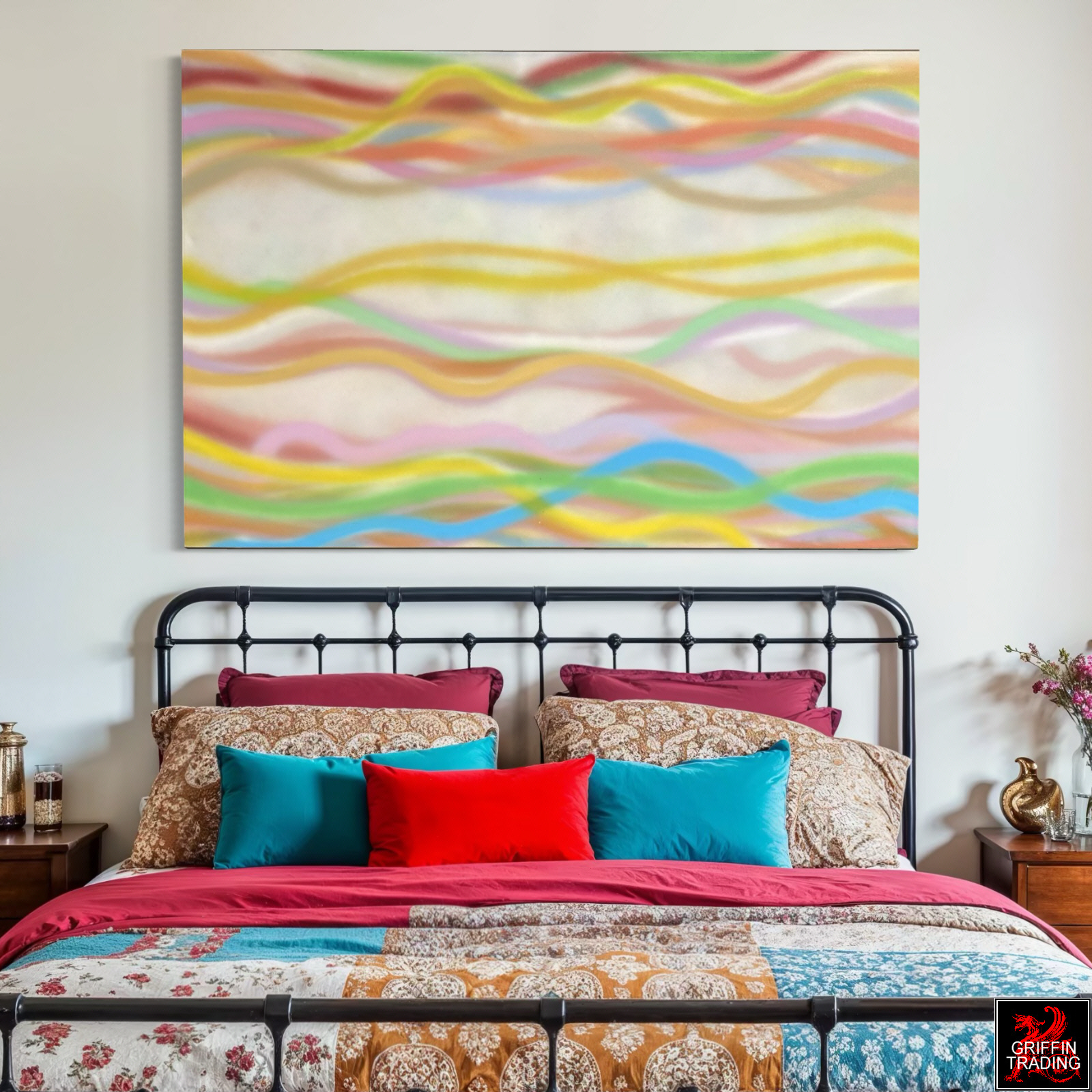 David Tammanys mid century abstract painting titled Polka Dots and Moonbeams.