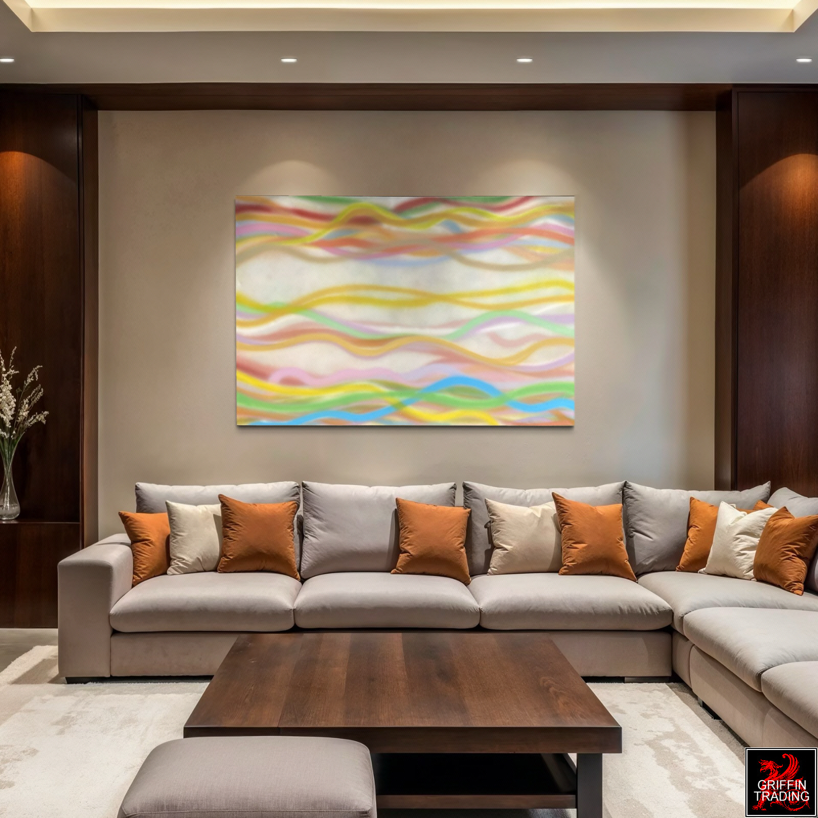 David Tammanys mid century abstract painting titled Polka Dots and Moonbeams.