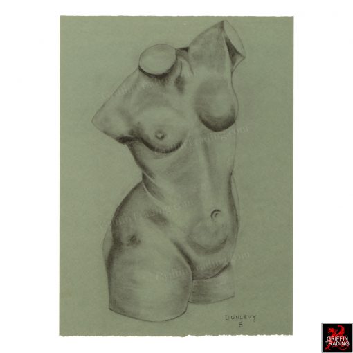 Original Nude Female Sketch by Dunlevy