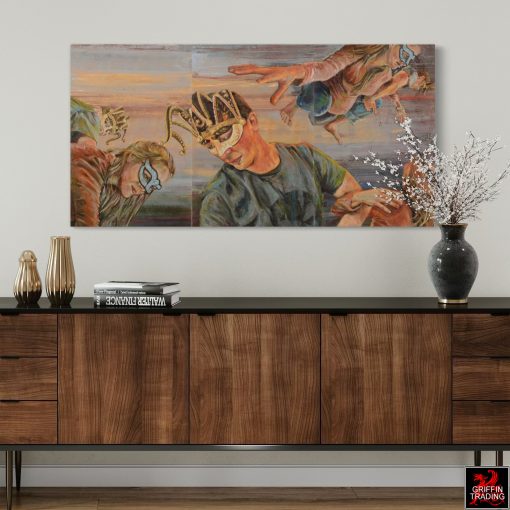 Enmeshed Triptych Painting by Lori Maclean