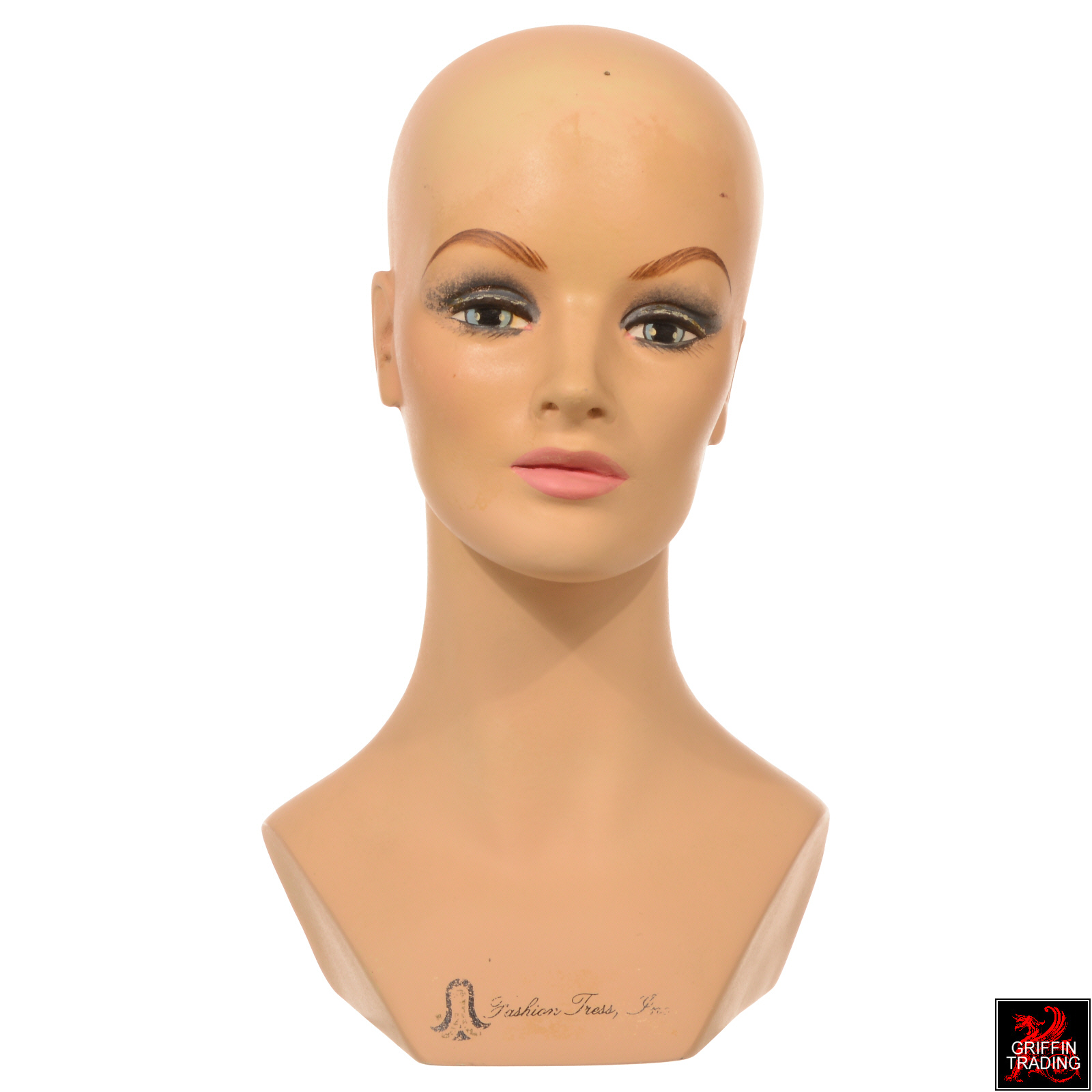 Vintage Mannequin Head Bald Mannequin Woman Mannequin Head Vinyl