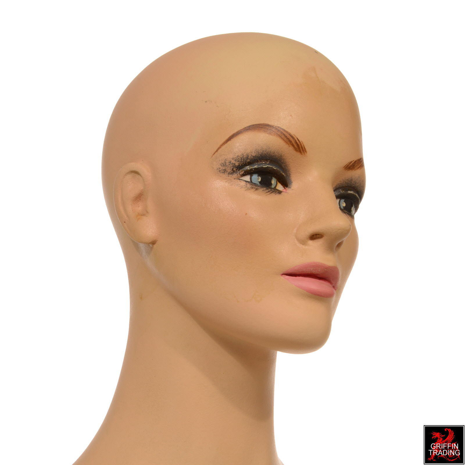 Vintage Mannequin Head Bald Mannequin Woman Mannequin Head Vinyl