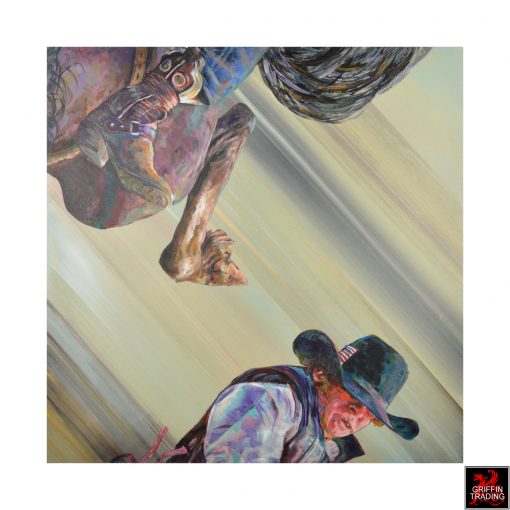 Flipping Cowboy 3 Painting by Lori Maclean