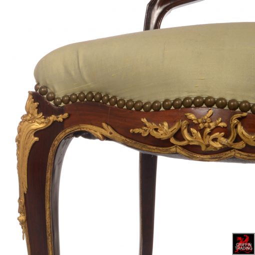 Francois Linke Louis XV Chair with Gilt Bronze Mounts