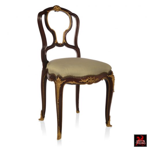 Francois Linke Louis XV Chair with Gilt Bronze Mounts