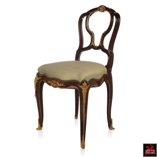 Francois Linke Louis XV Chair with Gilt Bronze Mounts