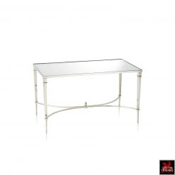 French Moderne Style Coffee Table with Mirror Top