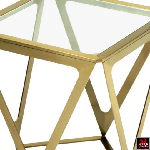 Pair of geometric side tables.