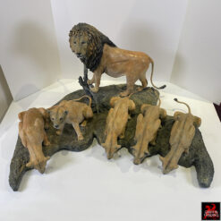 Pride of the Serengeti bronze sculpture by Karl Lansing.