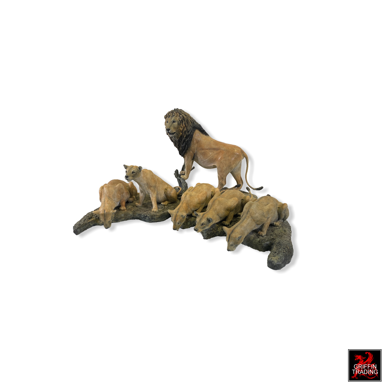 Pride of the Serengeti bronze sculpture by Karl Lansing.