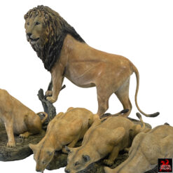 Pride of the Serengeti bronze sculpture by Karl Lansing.