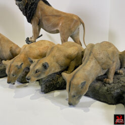 Pride of the Serengeti bronze sculpture by Karl Lansing.