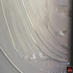 Etched glass panels from a women's boutique.