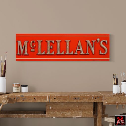 Antique McLellans Store Porcelain Sign