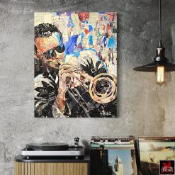 Miles Davis by Jim Hudek, signed original collage artwork.