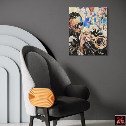 Miles Davis by Jim Hudek, signed original collage artwork.