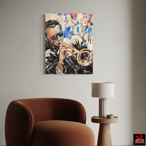 Miles Davis by Jim Hudek, signed original collage artwork.