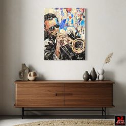 Miles Davis by Jim Hudek, signed original collage artwork.