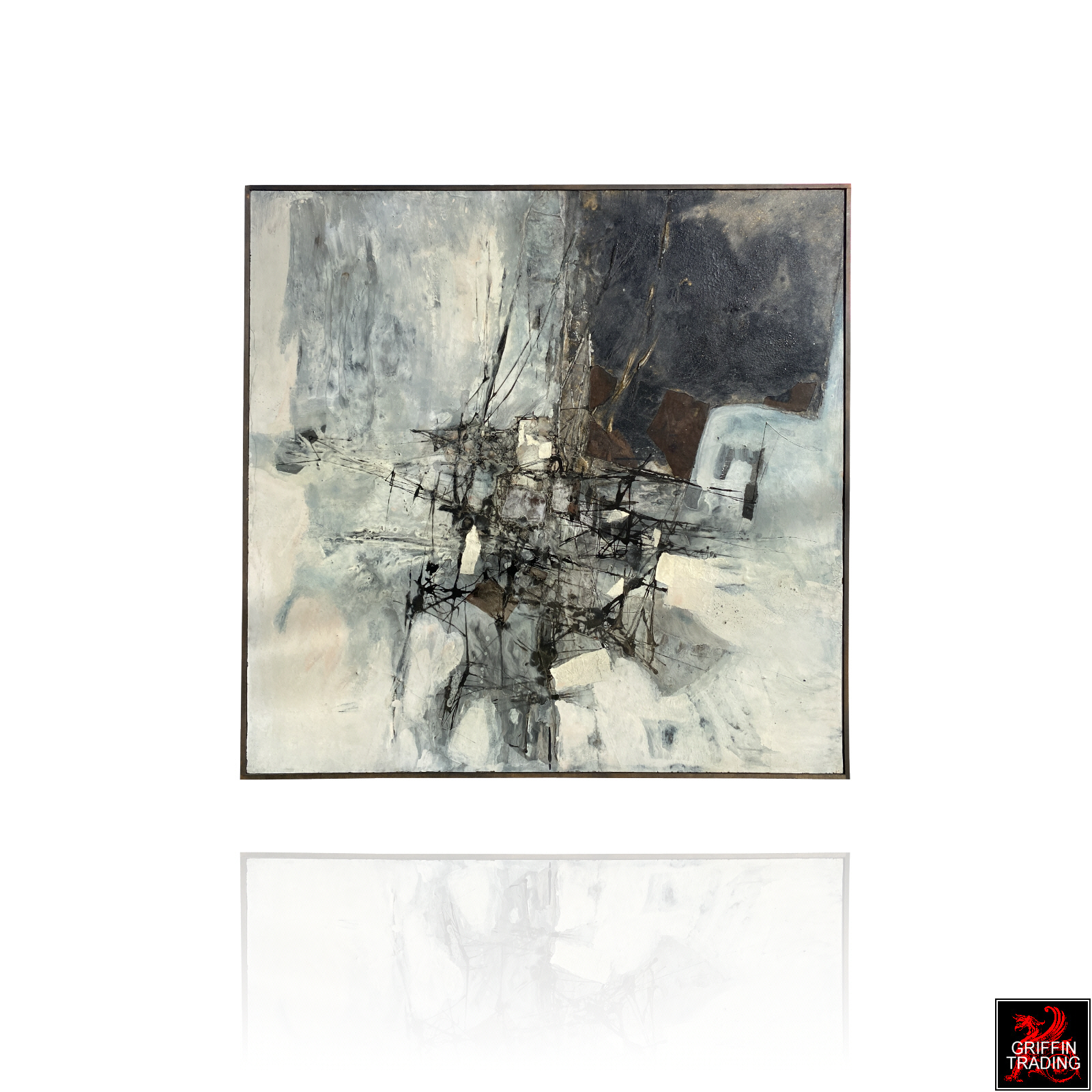 Murray Jones original mid century abstract painting dated 1962.