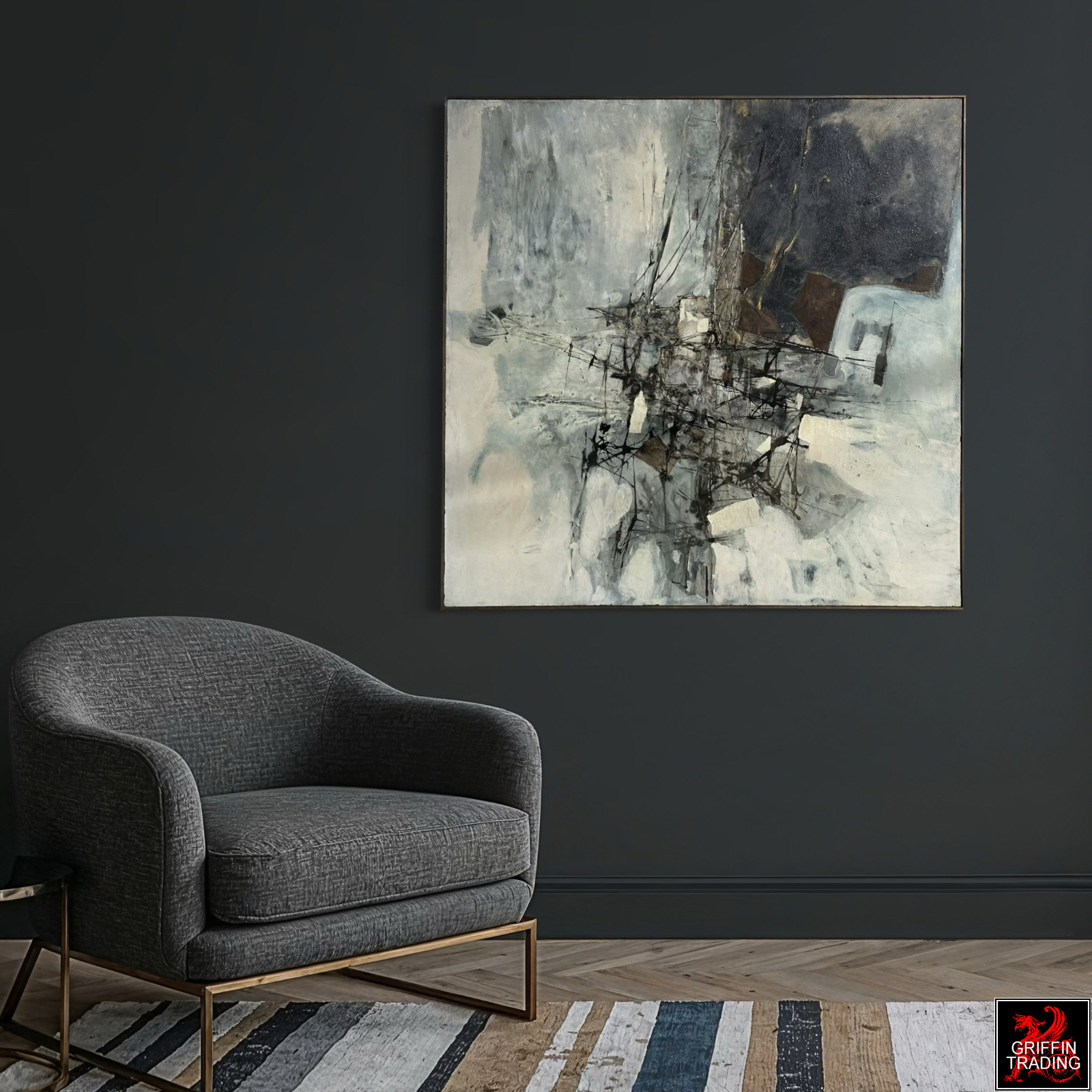 Murray Jones original mid century abstract painting dated 1962.