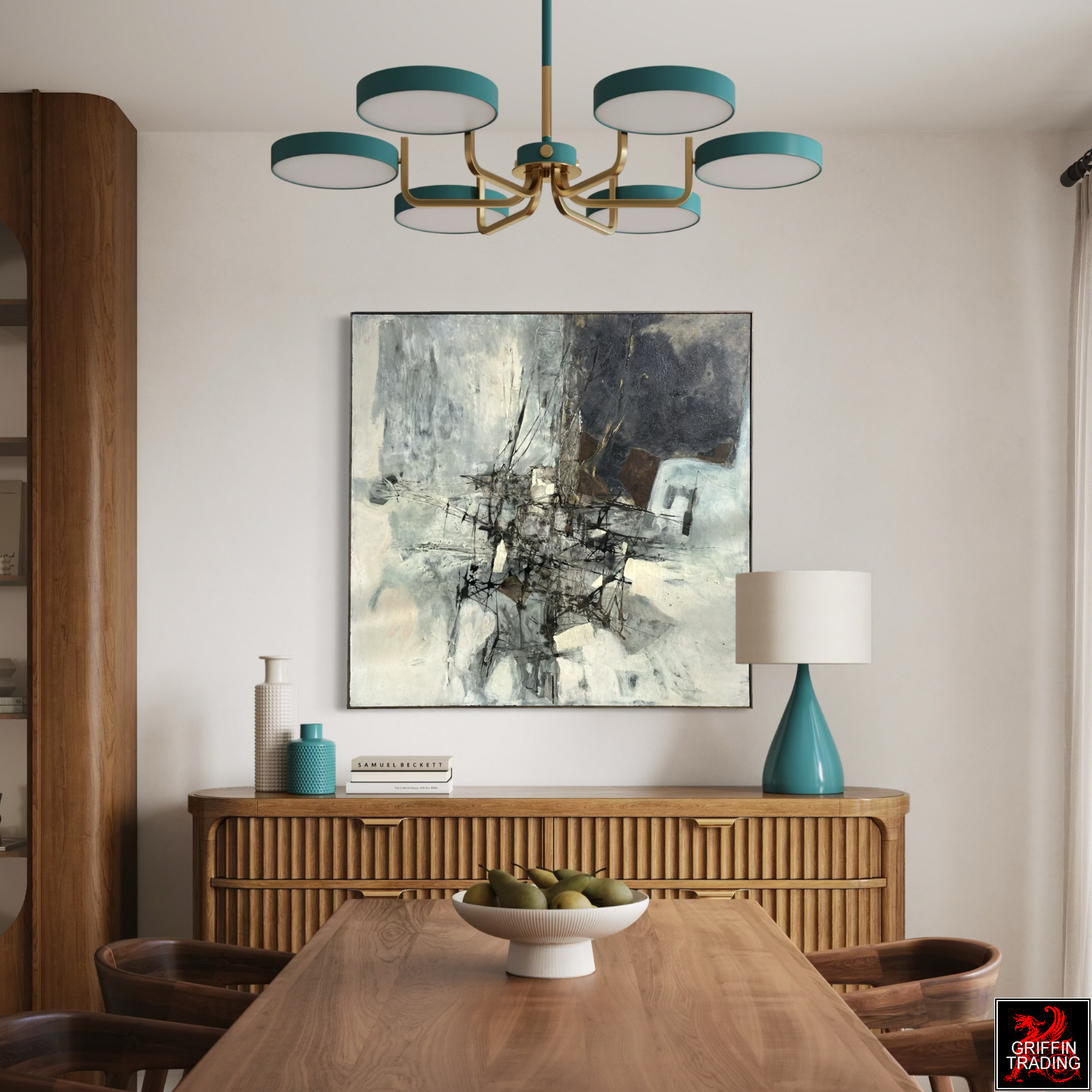 Murray Jones original mid century abstract painting dated 1962.