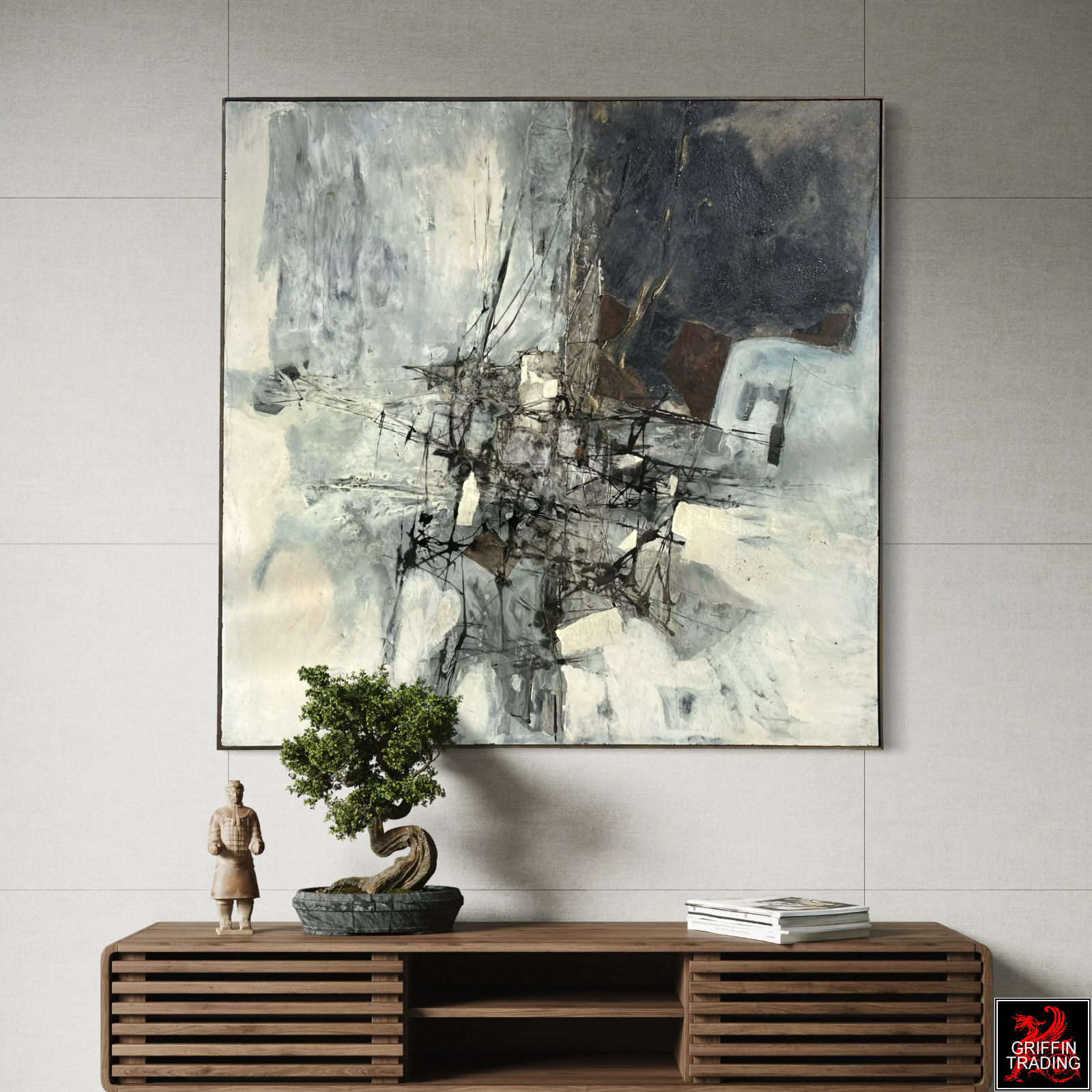 Murray Jones original mid century abstract painting dated 1962.