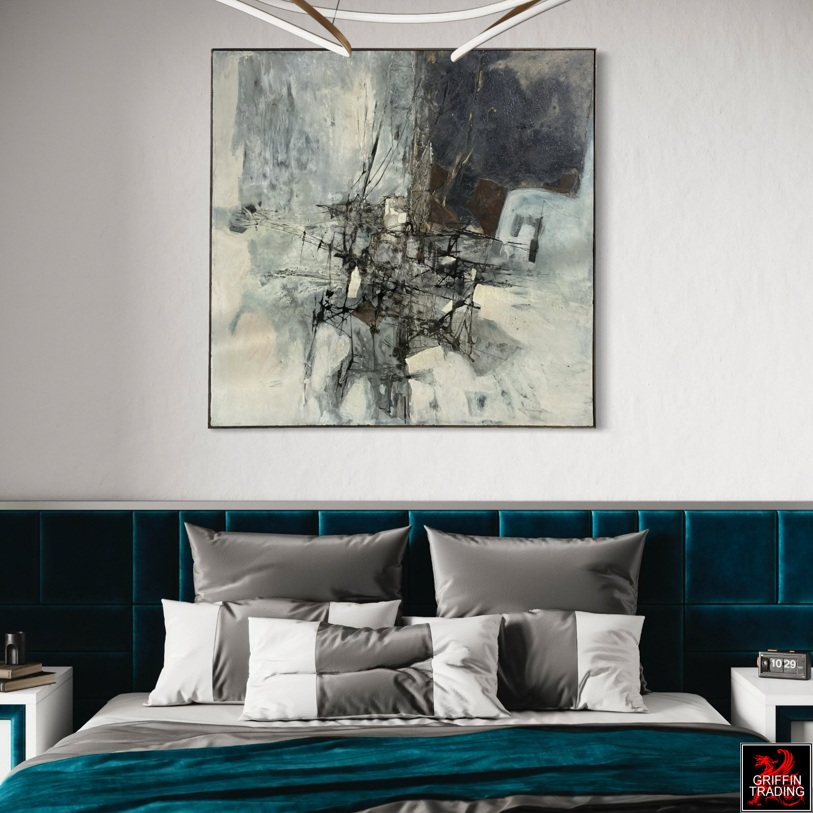 Murray Jones original mid century abstract painting dated 1962.