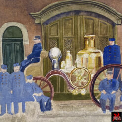 New York Fire Brigade original watercolor painting by artist Nik Puspurica.