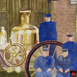 New York Fire Brigade original watercolor painting by artist Nik Puspurica.