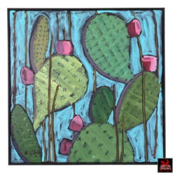 Nopalitos 1, an original Prickly Pear Cactus painting by artist Elizabeth Catlin Young.