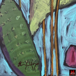 Nopalitos 1, an original Prickly Pear Cactus painting by artist Elizabeth Catlin Young.