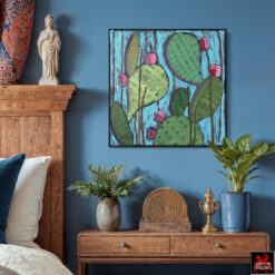 Nopalitos 1, an original Prickly Pear Cactus painting by artist Elizabeth Catlin Young.