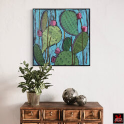 Nopalitos 1, an original Prickly Pear Cactus painting by artist Elizabeth Catlin Young.
