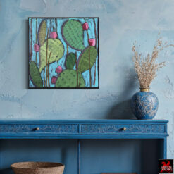Nopalitos 1, an original Prickly Pear Cactus painting by artist Elizabeth Catlin Young.