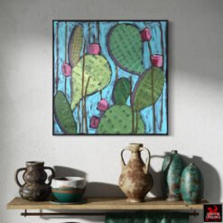 Nopalitos 1, an original Prickly Pear Cactus painting by artist Elizabeth Catlin Young.