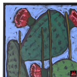 Nopalitos 2, an original cactus painting by artist Elizabeth Catlin Young.