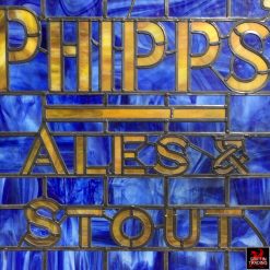 Phipps Ales and Stout Sign Stain Glass Window