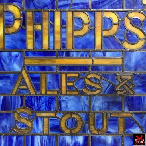 Phipps Ales and Stout Sign Stain Glass Window