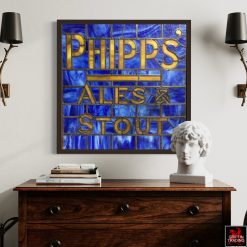 Phipps Ales and Stout Sign Stain Glass Window