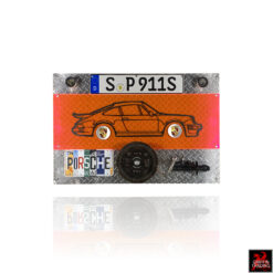 Porsche 911 Art Assemblage wall sculpture by artist David Jacobs