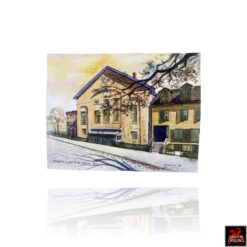 Plymouth Church of the Pilgrims in Brooklyn New York. Original watercolor painting by Nik Puspurica.