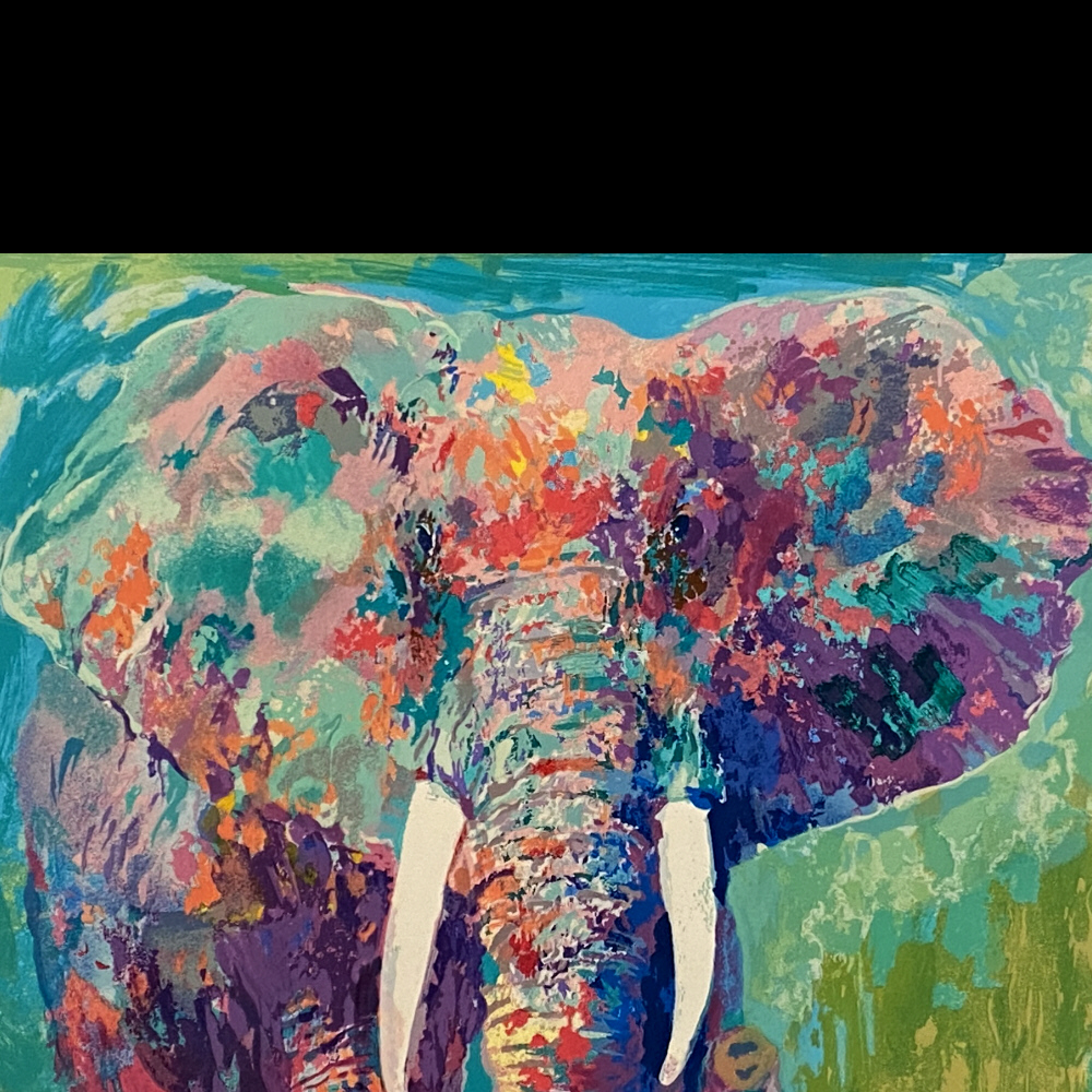 LeRoy Neiman Charging Bull Elephant