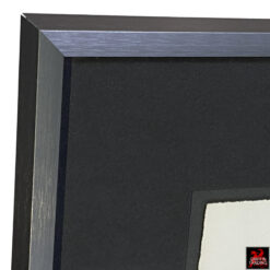 Signed Saul Steinberg lithograph titled *Annuit Coeptis*, circa 1966–1968, featuring symbolic architectural and figurative imagery, framed under glass in a dark grey metal frame, mid-century modern fine art print.