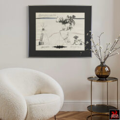 Signed Saul Steinberg signed original lithograph Annuit Coeptis from circa 1966–1968.