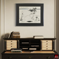 Signed Saul Steinberg signed original lithograph Annuit Coeptis from circa 1966–1968.