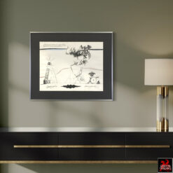 Signed Saul Steinberg signed original lithograph Annuit Coeptis from circa 1966–1968.