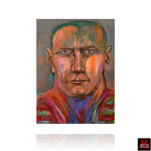 Face a Nik Puspurica self portrait painting as a middle aged man.