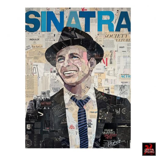 Frank Sinatra by Jim Hudek, an original portrait collage.