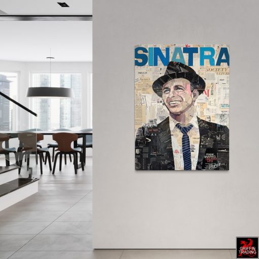 Frank Sinatra by Jim Hudek, an original portrait collage.