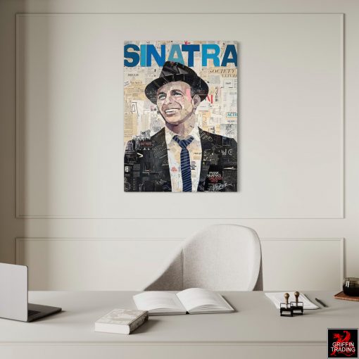 Frank Sinatra by Jim Hudek, an original portrait collage.